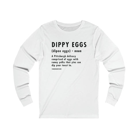 Pittsburghese Definition Series - Dippy Eggs - Long Sleeve Tee Long-sleeve Printify XS White 