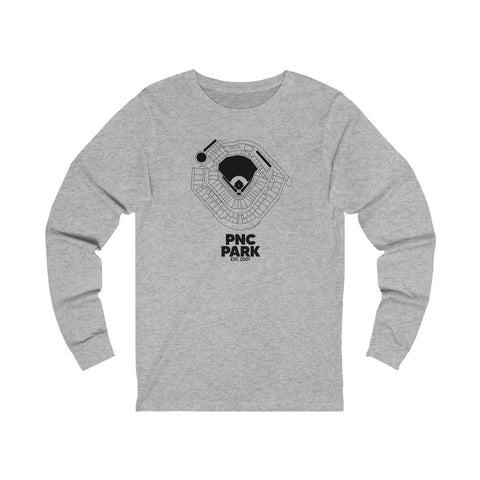 Pittsburgh PNC Park Long Sleeve Tee Long-sleeve Printify XS Athletic Heather 