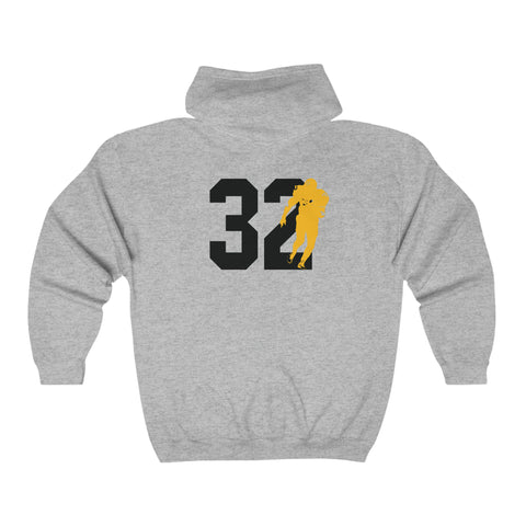 Legends Series - Franco Harris 32 - Hooded Full Zipper Sweatshirt Hoodie Printify   