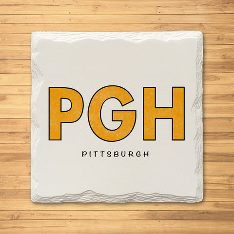 Pittsburgh PGH Drink Ceramic Coaster Coasters The Doodle Line   