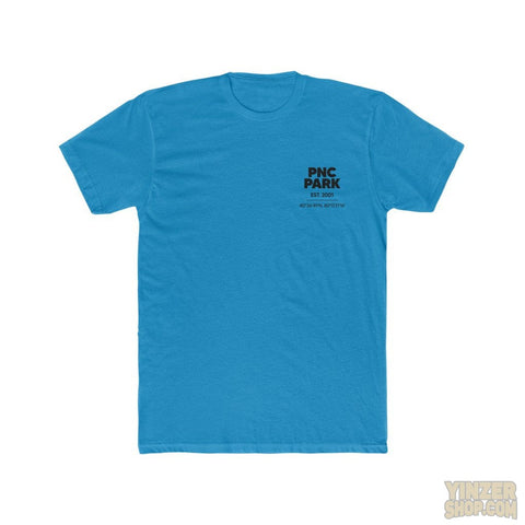 Pittsburgh Pirates PNC Park T-Shirt Print on Back w/ Small Logo T-Shirt Printify Solid Turquoise S 