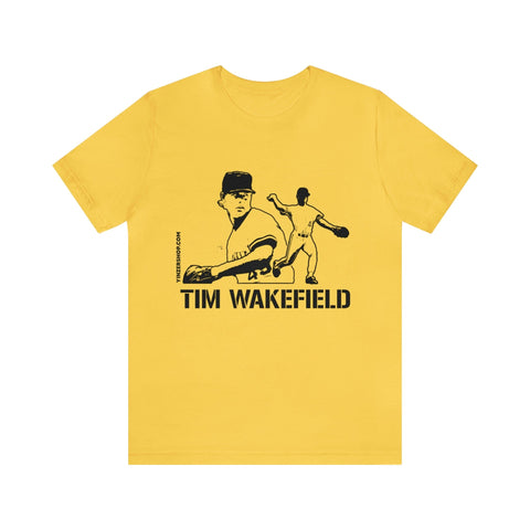 Tim Wakefield Legend T-Shirt - Short Sleeve Tee T-Shirt Printify Yellow S 