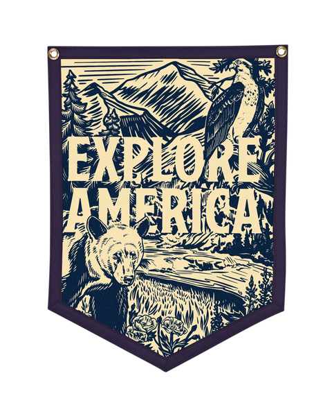 Explore America Camp Flag Camp Flag Oxford Pennant   