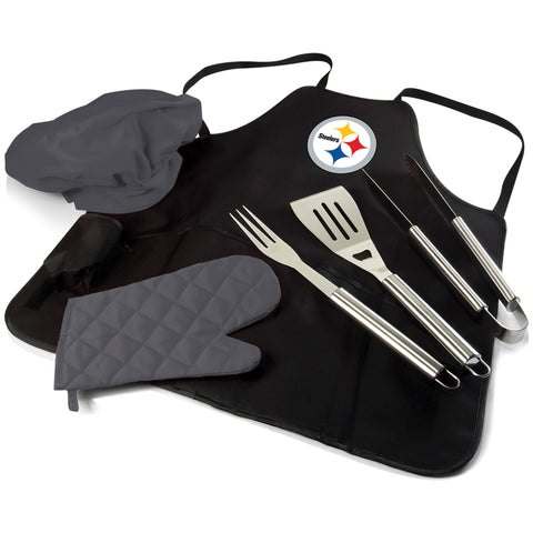 Pittsburgh Steelers - BBQ Apron Tote Pro Grill Set Grill Accessories Picnic Time Family of Brands   