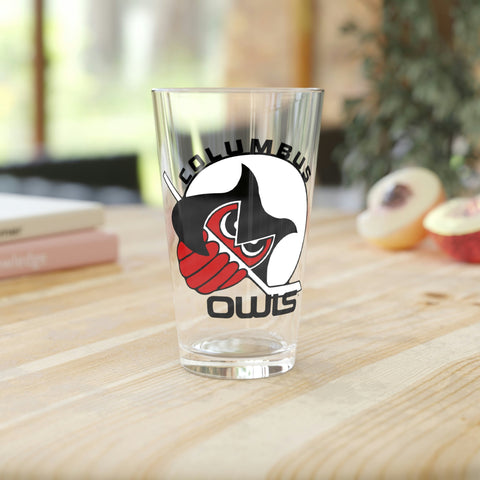 Columbus Owls Pint Glass  Vintage Ice Hockey   