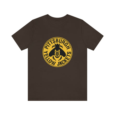 Pittsburgh Yellow Jackets T-Shirt (Premium Lightweight) T-Shirt Vintage Ice Hockey Brown S 