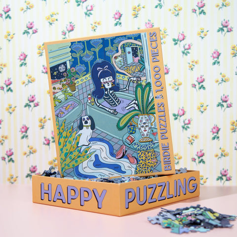 1000 Piece Puzzle - Birdie Puzzles Moonlight Jigsaw Art by Emily Reay Jigsaw Puzzles - YinzerShop