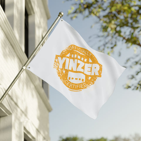 Yinzer Certified Stamped Graphic  - White Double Sided Flag