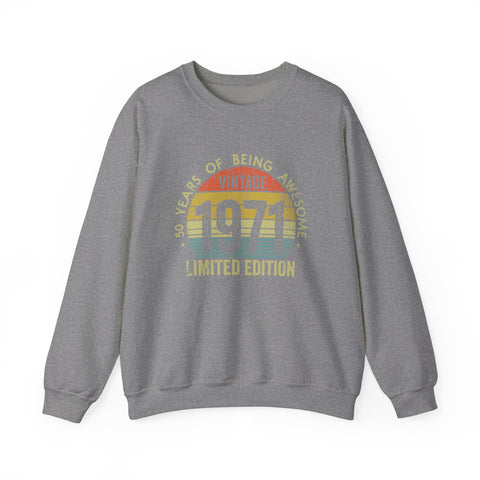 Vintage 1971 Awesome - Heavy Blend™ Crewneck Sweatshirt