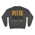 Big Pittsburgh - Champion Crewneck Sweatshirt Sweatshirt Printify Charcoal Heather S 