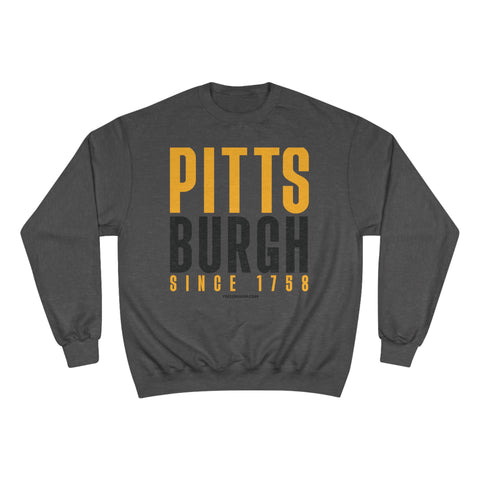 Big Pittsburgh - Champion Crewneck Sweatshirt Sweatshirt Printify Charcoal Heather S 