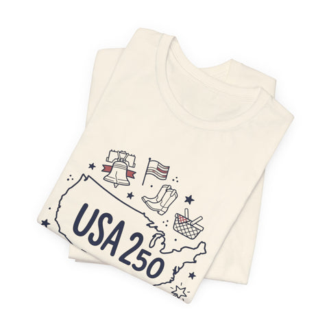 Retro USA Map Graphic Tee | 4th of July Stars & Stripes, Patriotic Vintage