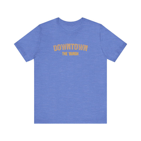 Downtown  - The Burgh Neighborhood Series - Unisex Jersey Short Sleeve Tee T-Shirt Printify Heather Columbia Blue XS 