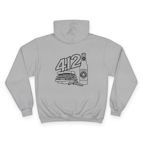 412 Icon - Print on back - Champion Hoodie