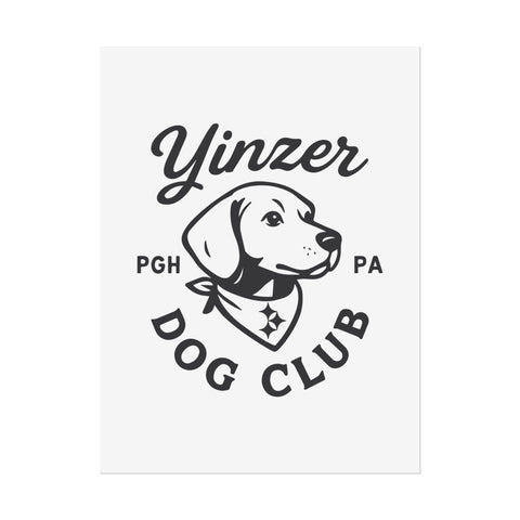 Rolled Poster – Yinzer Dog Club Vintage Art Print on Archival Paper
