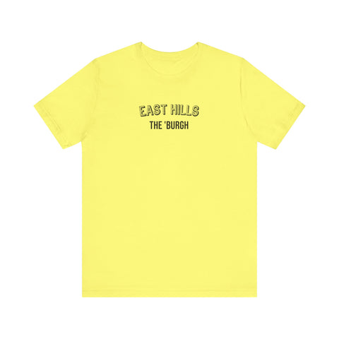 East Hills  - The Burgh Neighborhood Series - Unisex Jersey Short Sleeve Tee T-Shirt Printify Yellow S 