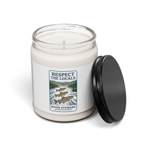 Respect the Locals River Steward Candle | Vintage National Park Trout Design
