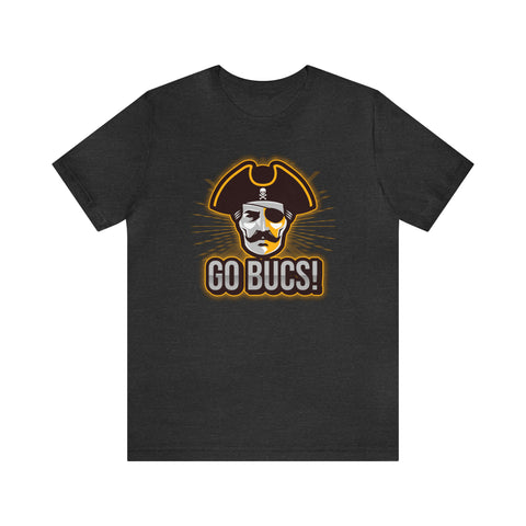 Go Bucs Pirate Design - Unisex Jersey Short Sleeve Tee T-Shirt Printify Dark Grey Heather S 