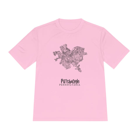 Pittsburgh Neighborhood Map - Unisex Moisture Wicking Tee