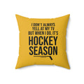 Pittsburgh Hockey Yellow & Black Square Pillow Home Decor Printify