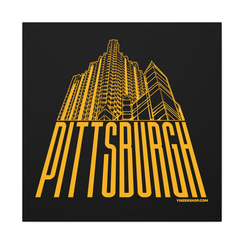 Steel Building Pittsburgh - Canvas Gallery Wrap Wall Art Canvas Printify 36″ x 36″ 1.25"