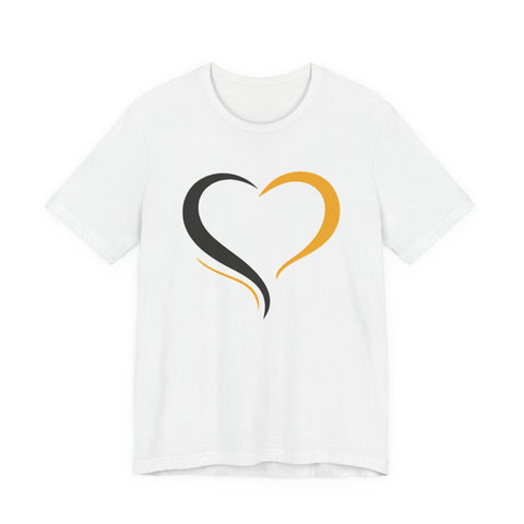 Black and Yellow Heart - Unisex Jersey Short Sleeve Tee