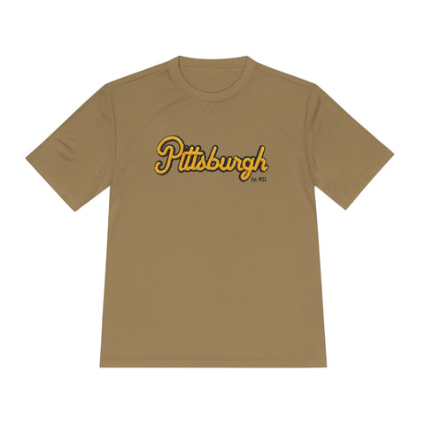 Pittsburgh Faux Embroidery Unisex Moisture Wicking Tee