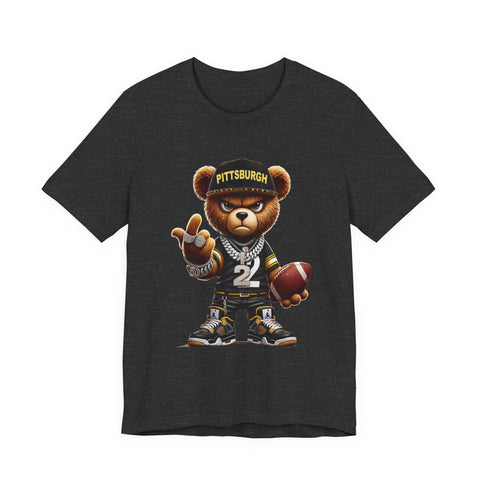 Young and Mean Pittsburgh Bear - Unisex Jersey Short Sleeve Tee
