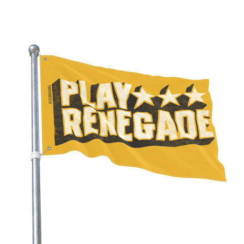 Play Renegade Retro Star Graphic - Double Sided Yellow Flag