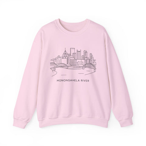 Monongahela River Skyline - Heavy Blend™ Crewneck Sweatshirt