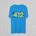 412 Map Graphic - Tri-Blend Crew Tee T-Shirt Printify