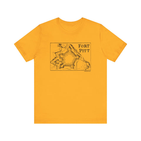 Fort Pitt Map - Retro - Short Sleeve t-shirt