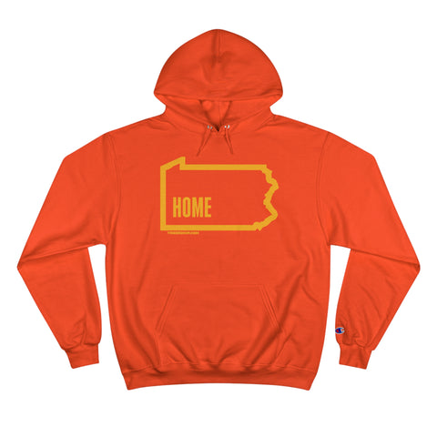 Pittsburgh, Pennsylvania, Home  - Champion Hoodie Hoodie Printify Orange S 