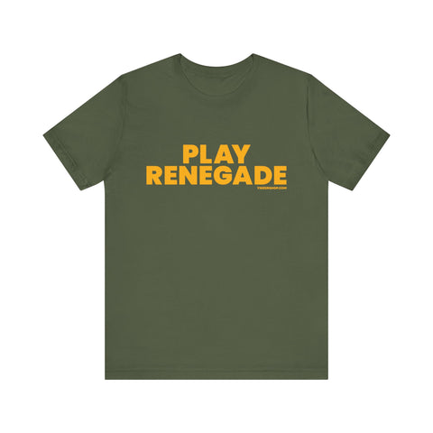 Play Renegade Block Letters - Short Sleeve Tee T-Shirt Printify Military Green XS 