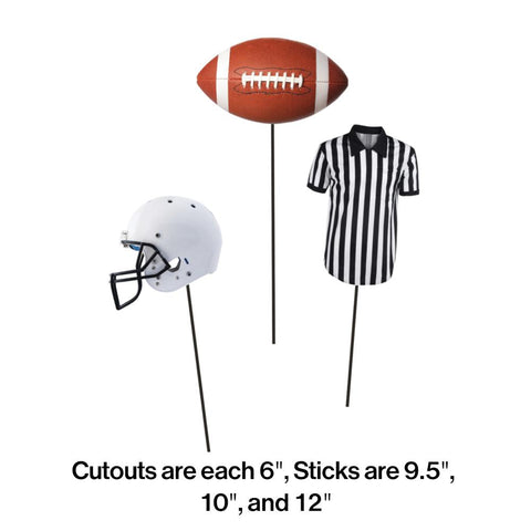 Football Diy Centerpiece Sticks (3/Pkg)