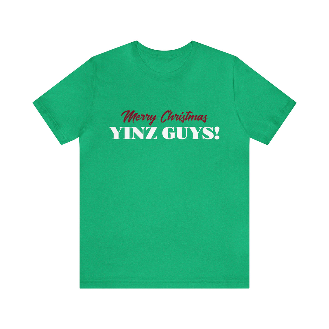 Merry Christmas Yinz Guys - Pittsburgh Christmas Shirt T-Shirt Printify Heather Kelly S 