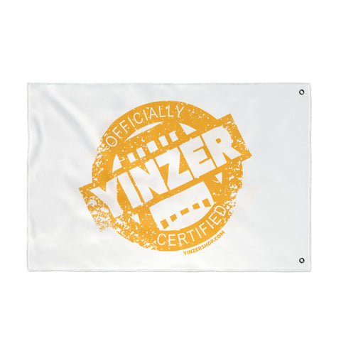 Yinzer Certified Stamped Graphic  - White Double Sided Flag