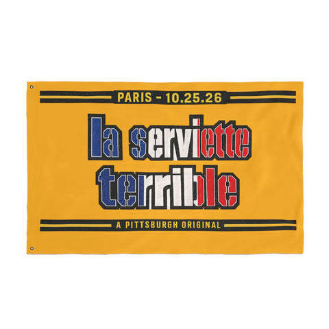 Pittsburgh Steelers French Flag Towel – "La Serviette Terrible" - Double Sided Flag