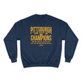 Pittsburgh, the City of Champions - Champion Crewneck Sweatshirt Sweatshirt Printify Navy 2XL 