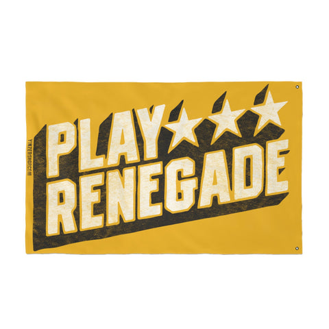 Play Renegade Retro Star Graphic - Double Sided Yellow Flag