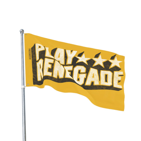 Play Renegade Retro Star Graphic - Double Sided Yellow Flag