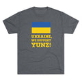 Ukraine, We Support Yunz! - Tri-Blend Crew Tee T-Shirt Printify S Tri-Blend Premium Heather 