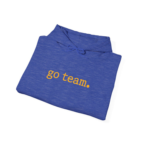 go team embroidered minimalist hoodie | simple sports slogan