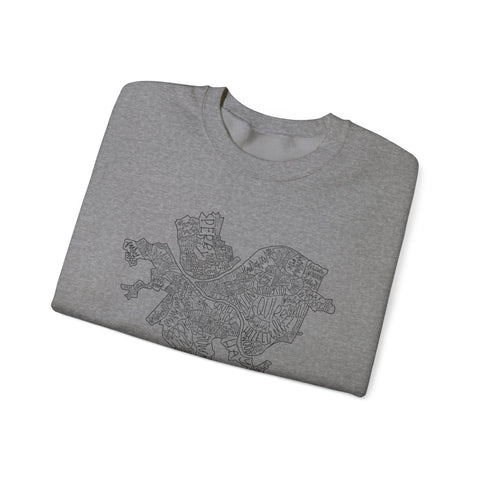 Pittsburgh Topo Word Map Graphic Gildan Heavy Blend™ Crewneck Sweatshirt