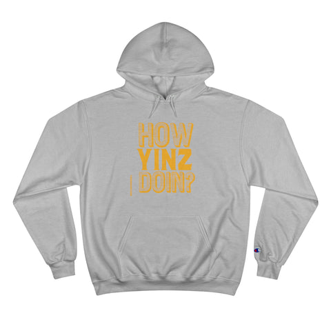 How Yinz Doin - Champion Hoodie Hoodie Printify Light Steel S 