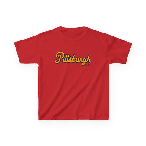Pittsburgh Faux Embroidery Kids Graphic T-Shirt
