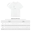Size chart for Pittsburgh Border Stamp - Short Sleeve T-Shirt with measurements in inches and centimeters for Bella+Canvas 3001 fit.