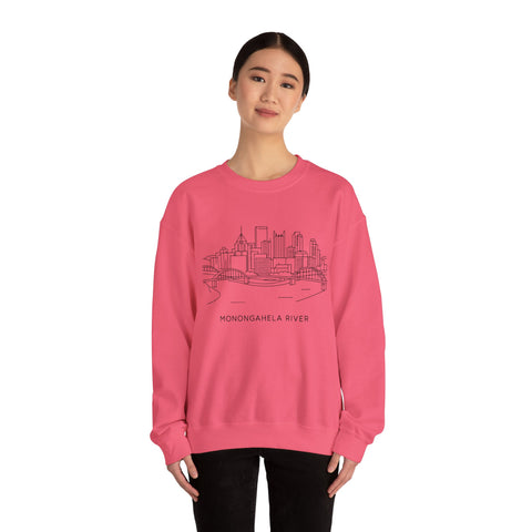 Monongahela River Skyline - Heavy Blend™ Crewneck Sweatshirt