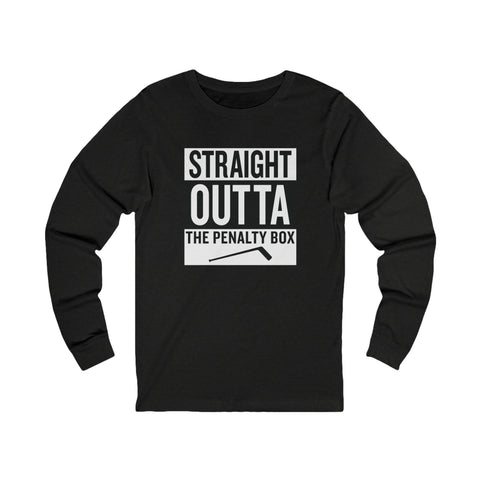 Straight Outta the Penalty Box - Long Sleeve Tee Long-sleeve Printify M Black Heather