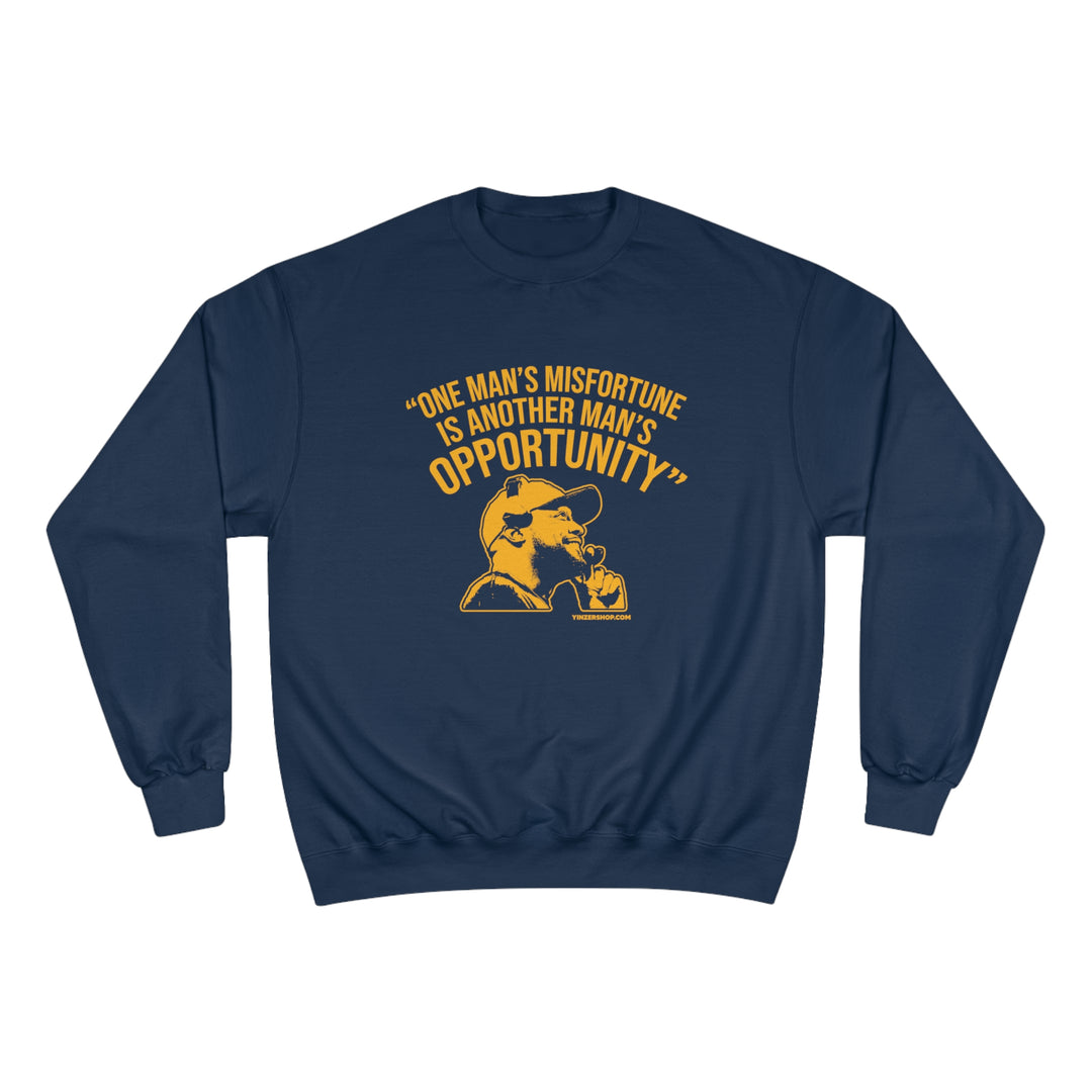 Opportunity - Tomlin Quote - Champion Crewneck Sweatshirt Sweatshirt Printify Navy S 